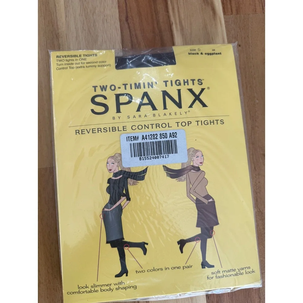 Spanx Bundle 3pk Size D All The Way Hose Black‎ Two-Timin Reversible Tights NEW